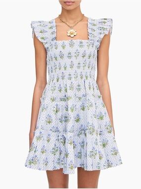 Hill House Charlotte nap dress in blue block print